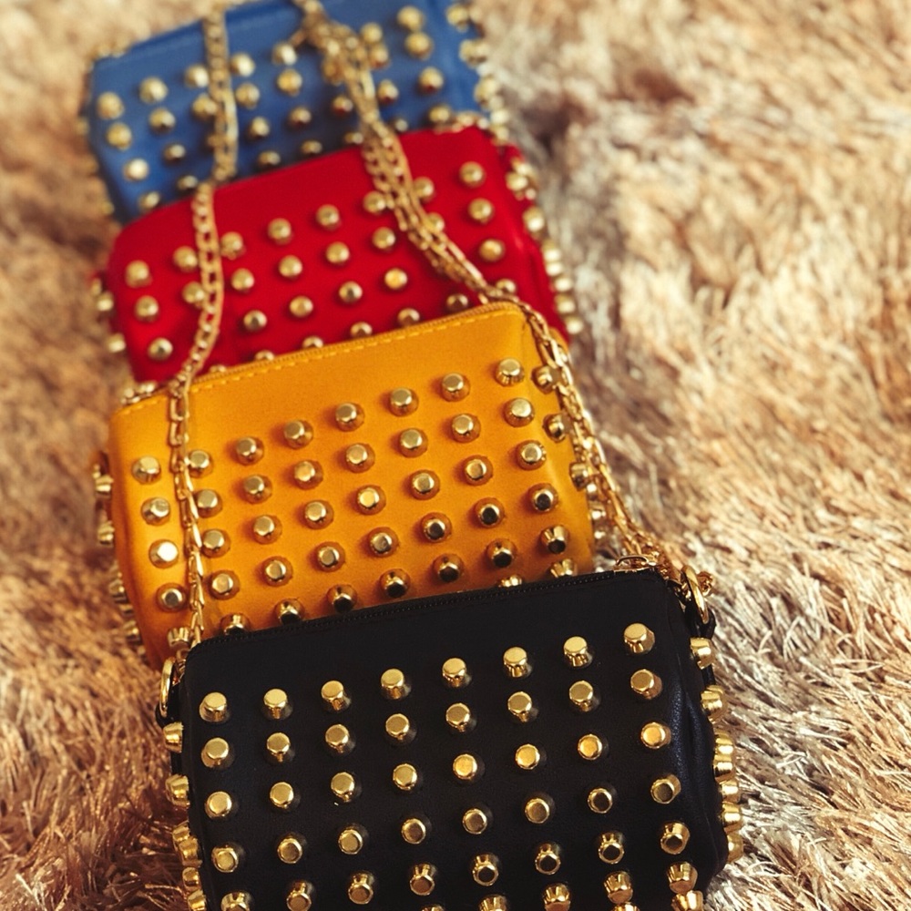 Gold studded mini bag